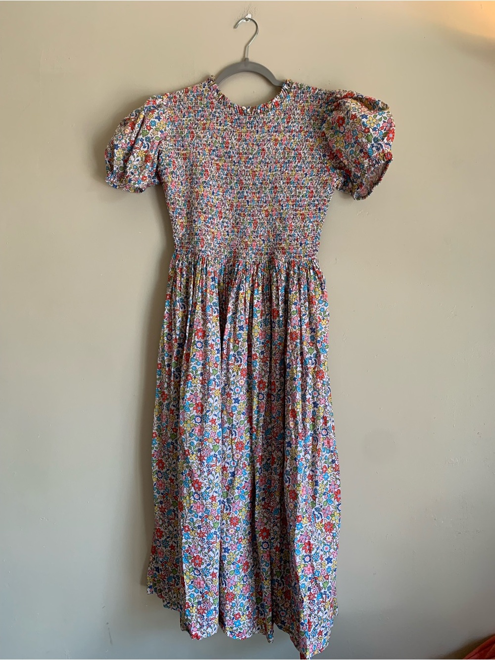 Maddie and Connor Cotton Kids Floral Smocked Dress in Multi-Color Girl Size XS